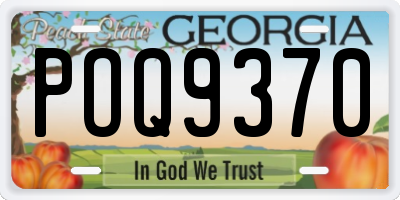 GA license plate POQ9370