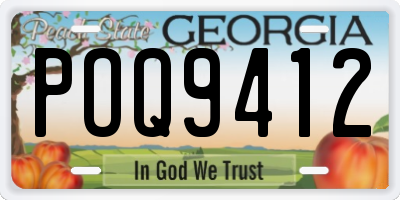 GA license plate POQ9412