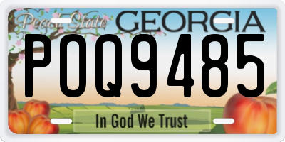 GA license plate POQ9485
