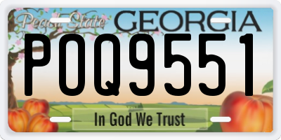 GA license plate POQ9551