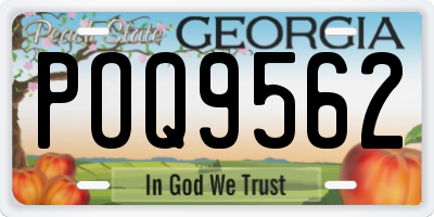 GA license plate POQ9562