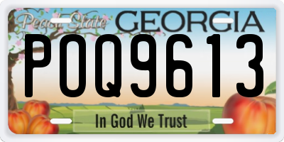 GA license plate POQ9613