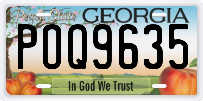 GA license plate POQ9635
