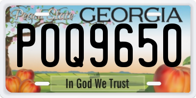 GA license plate POQ9650