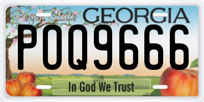 GA license plate POQ9666