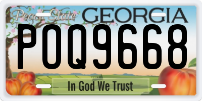 GA license plate POQ9668