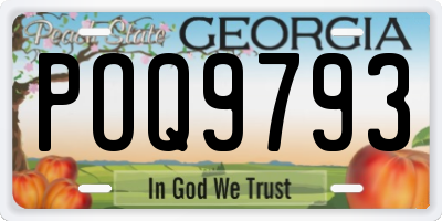 GA license plate POQ9793