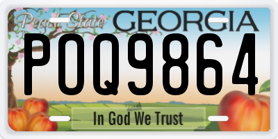 GA license plate POQ9864