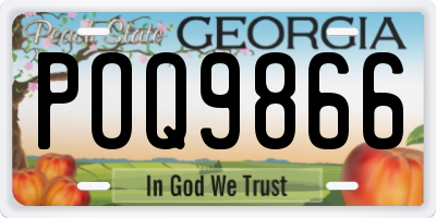 GA license plate POQ9866