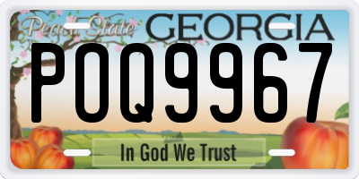 GA license plate POQ9967