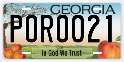 GA license plate POR0021