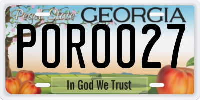 GA license plate POR0027