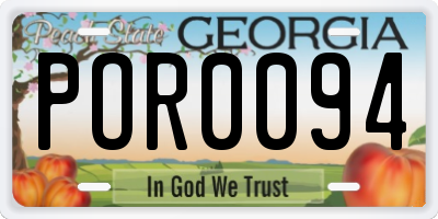 GA license plate POR0094