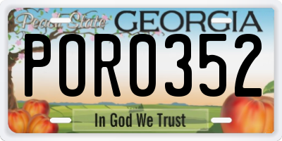 GA license plate POR0352