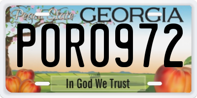 GA license plate POR0972