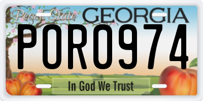 GA license plate POR0974