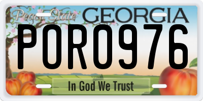 GA license plate POR0976