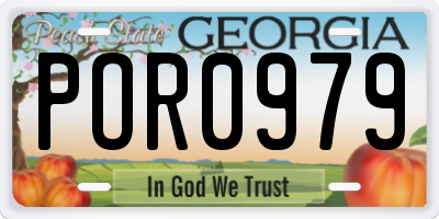 GA license plate POR0979