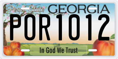 GA license plate POR1012