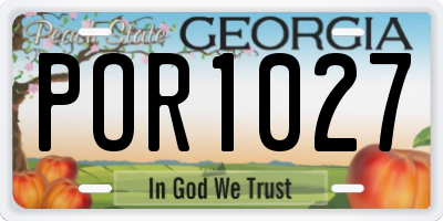 GA license plate POR1027