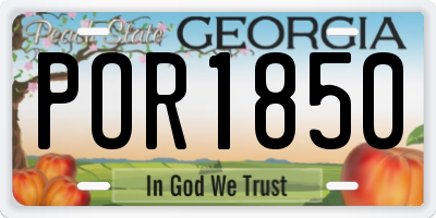 GA license plate POR1850