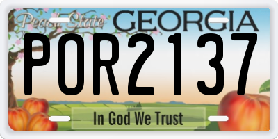 GA license plate POR2137
