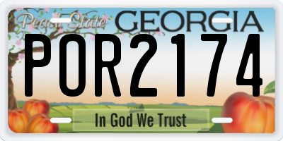 GA license plate POR2174