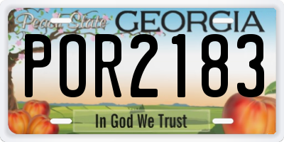GA license plate POR2183