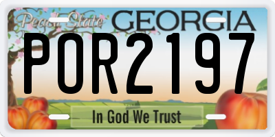 GA license plate POR2197