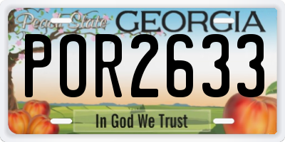 GA license plate POR2633