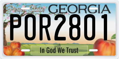 GA license plate POR2801