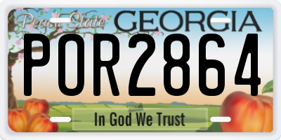 GA license plate POR2864