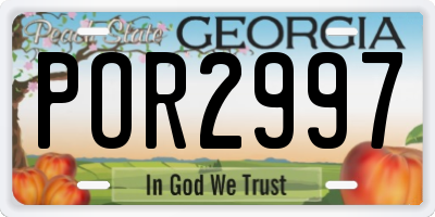 GA license plate POR2997