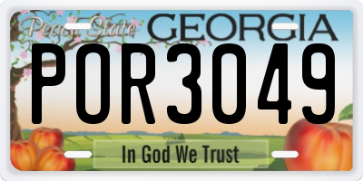 GA license plate POR3049