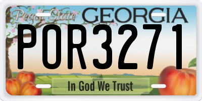 GA license plate POR3271