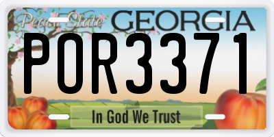 GA license plate POR3371