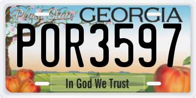 GA license plate POR3597