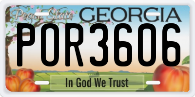 GA license plate POR3606