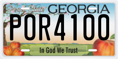 GA license plate POR4100