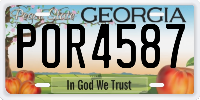 GA license plate POR4587