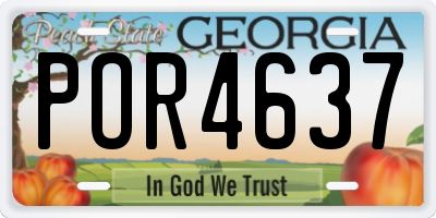 GA license plate POR4637