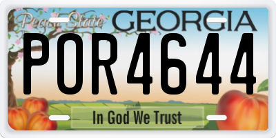 GA license plate POR4644