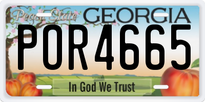 GA license plate POR4665