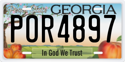 GA license plate POR4897