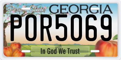 GA license plate POR5069