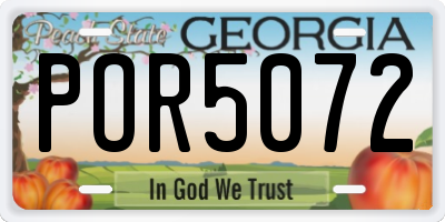 GA license plate POR5072