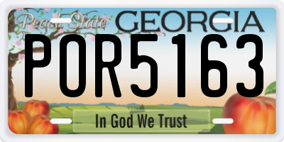 GA license plate POR5163
