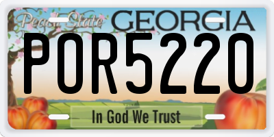 GA license plate POR5220