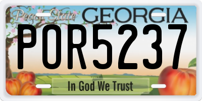 GA license plate POR5237