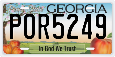 GA license plate POR5249